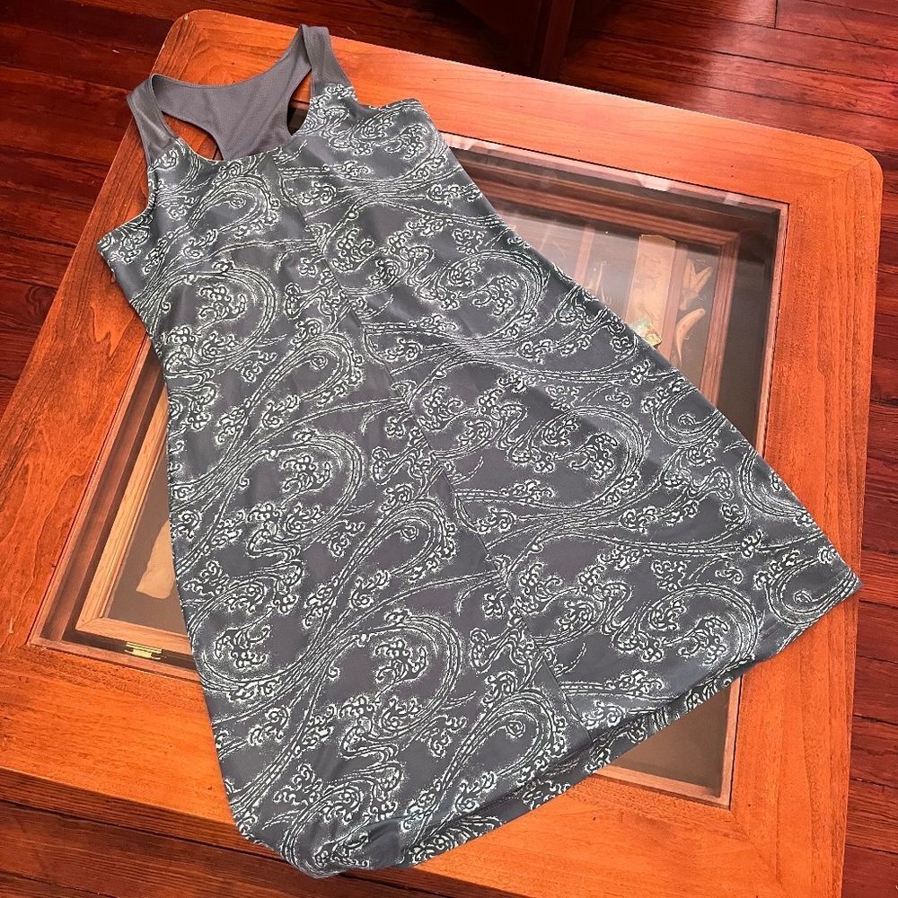 Columbia Large Teal Gray Active Workout Dress Built In Bra Soft & Comfy